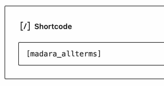 Short code all tags